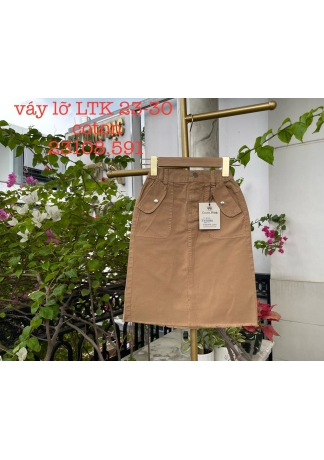 váy kaki dài màu bò