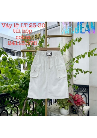 váy kaki màu trắng