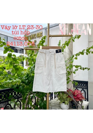 váy kaki màu trắng 1